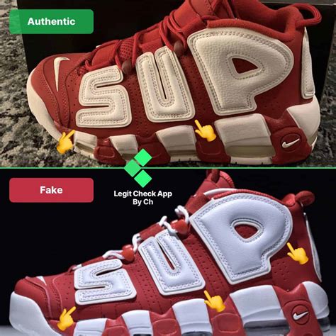 supreme x nike air more uptempo fake|supreme air uptempo checklist.